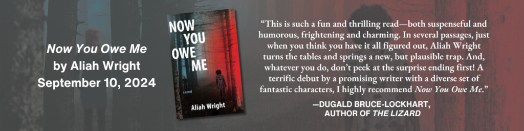 Now You Owe Me book cover with blurb from author and publication date