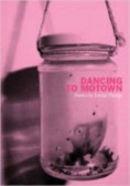 Hot pink and white text stating Dancing to Motown by Lorna Thorpe over the pink and black image of a moth in a jar.