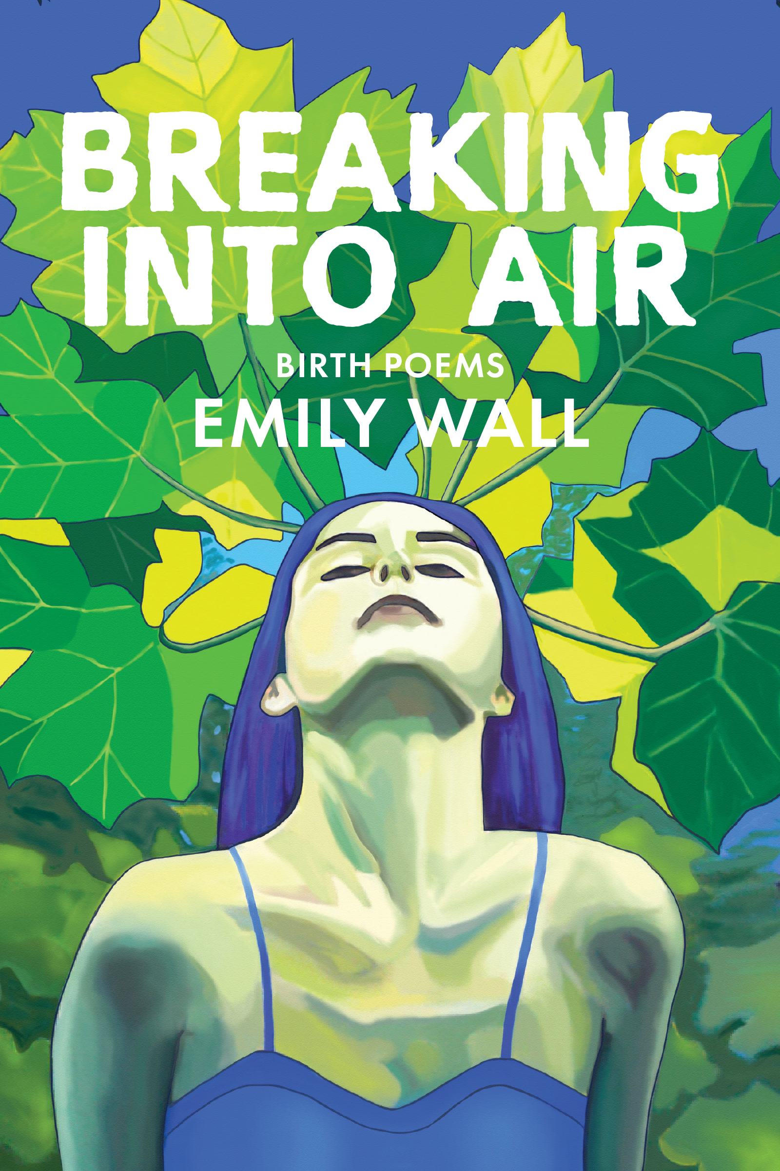 Cover shows a woman from the torso up looking upwards. The woman is wearing a tanktop. Behind her are green maple leaves.
